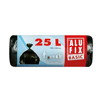 Zsák Alufix 25 l Uni, 45x50cm, fekete, 30db