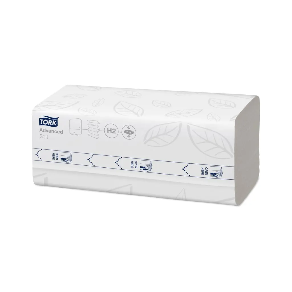Tork Xpress tömörített soft multifold papír kéztörlő, fehér, 2 réteg, 32,2 x 21,2 cm, 12 csom./karton, W hajtás, H2