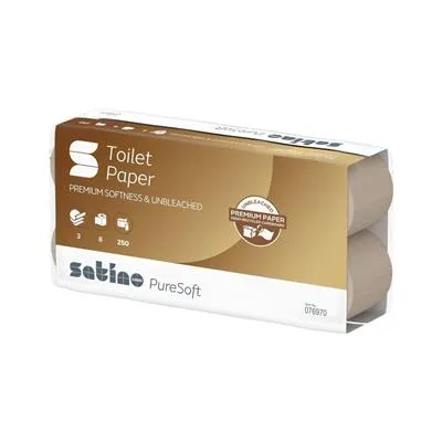 Wepa PureSoft toalettpapír, kistekercses, 3 rétegű, 27m, 8x250 lap