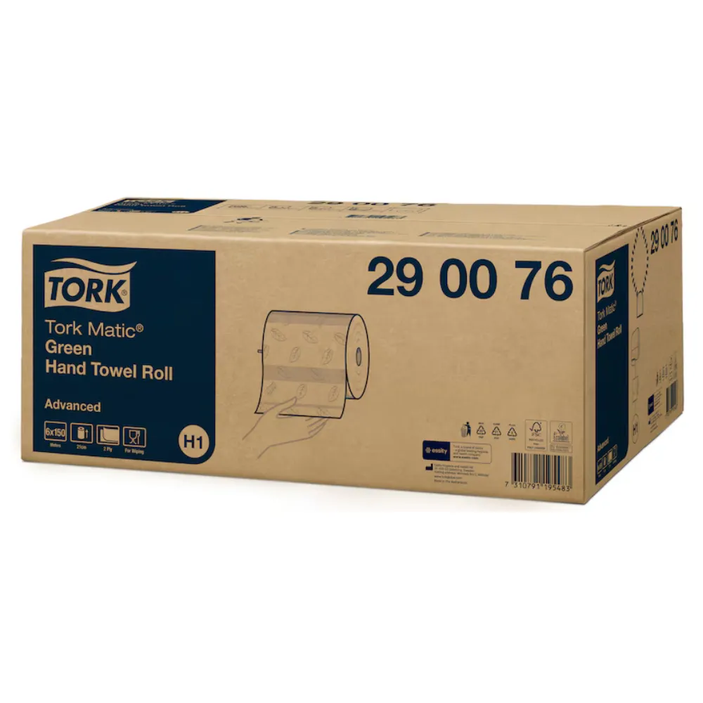 Tork Matic tekercses papír kéztörlő, zöld, 2 réteg, D19, 150 m, H1, 6 tek./karton