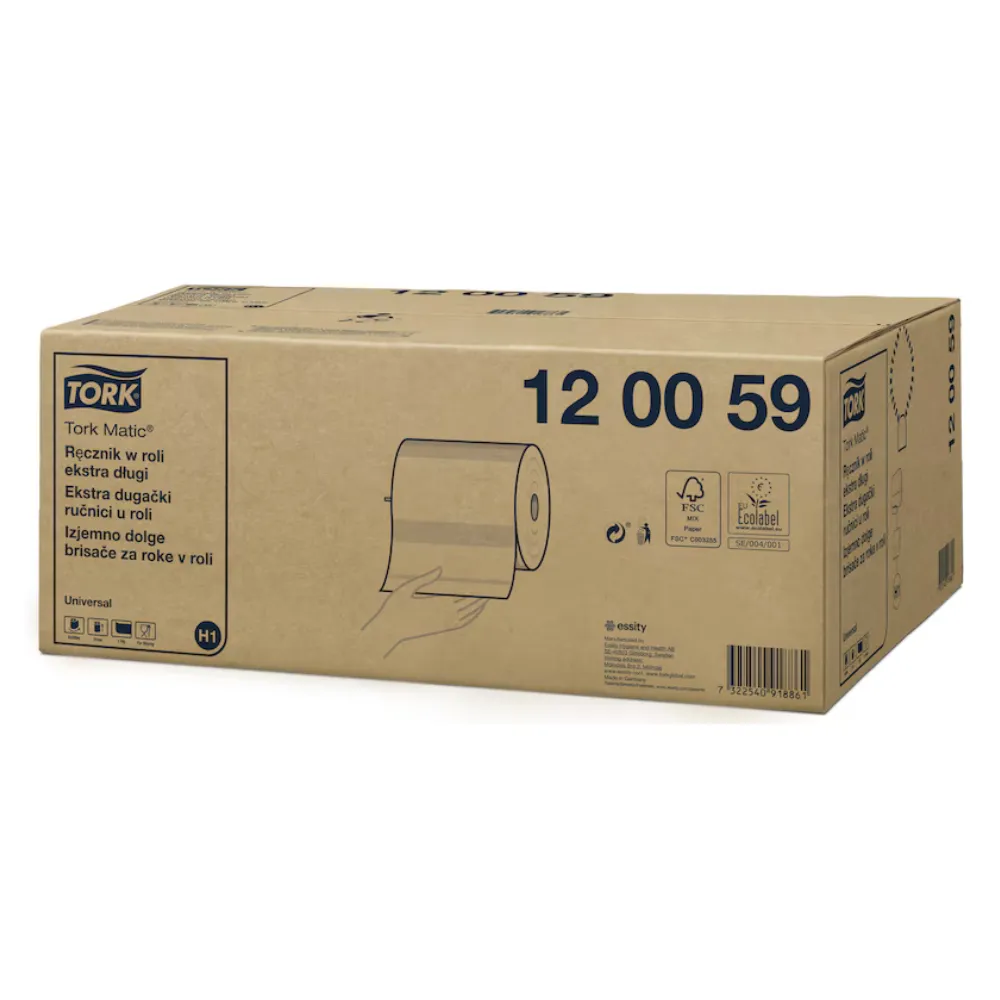 Tork Matic extra hosszú tekercses papír kéztörlő, fehér, 1 réteg, D19, 280 m, H1, 6 tek./karton