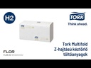 Termékbemutató videó - Tork Xpress Multifold papír kéztörlő, fehér, 2 réteg, vízben oldódó, 24 x 21,3 cm, 21 csom./karton, W hajtás, H2