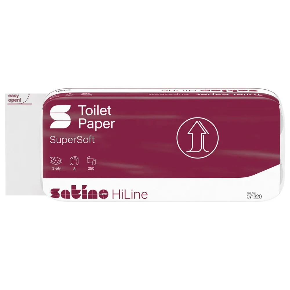 Wepa HiLine kistekercses toalettpapír, fehér, 3 réteg, 30 m, 8 tek./karton, MT1