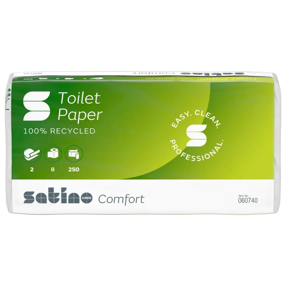 Wepa Comfort kistekercses toalettpapír, fehér, 2 réteg, 27,5 m, 8 tek./karton, MT1 , Kifutó
