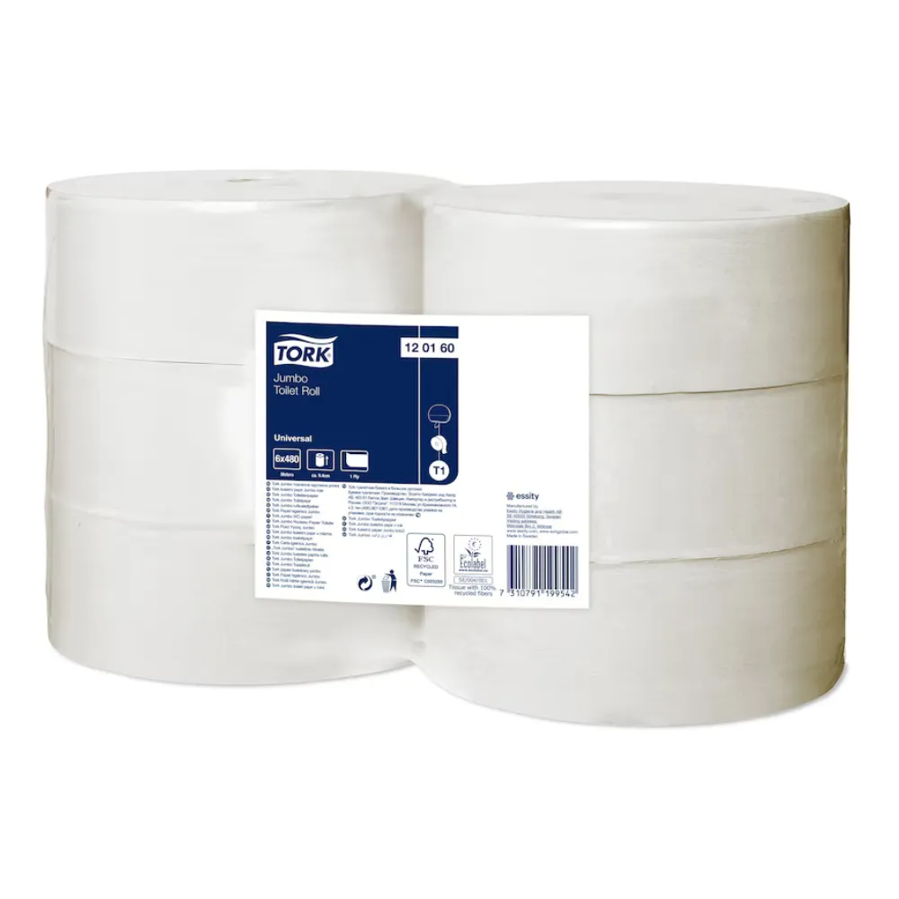 Tork Jumbo tekercses toalettpapír, törtfehér, T1, 1 réteg, D26, 6tek./karton
