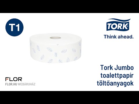 Termékbemutató videó - Tork Jumbo tekercses toalettpapír, fehér, T1, 2 réteg, D26, 6 tek./karton