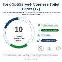 Tork OptiServe Natural belsőmag nélküli toalettpapír, natúr/fehér, 3 réteg, D13,1 cm, 63,3 m, 18 tek./karton, T7