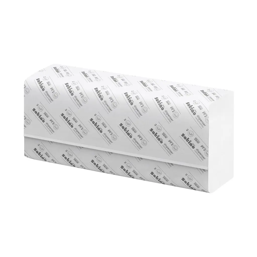 Wepa HiLine papír kéztörlő, fehér, 2 réteg, 20,6x32 cm, cellulóz, 25 x 120 lap, W hajtás
