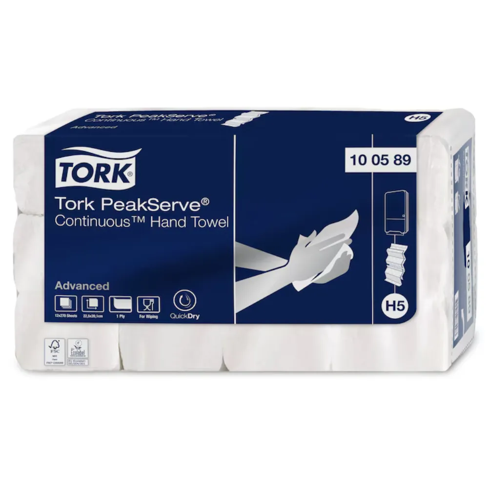 Tork PeakServe folyamatos adagolású papír kéztörlők, fehér, H5