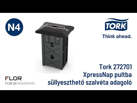 Termékbemutató videó - Tork Xpressnap pultba süllyeszthető szalvétaadagoló, műanyag, fekete