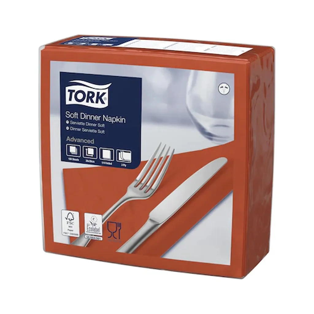 Tork Soft Dinner Szalvéta, 3 réteg, terrakotta