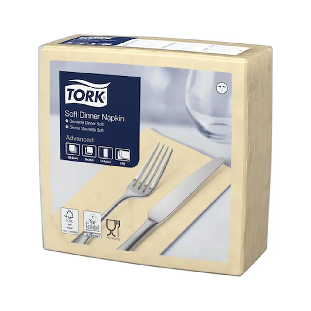 Tork Soft Dinner Szalvéta, 3 réteg, csontszín