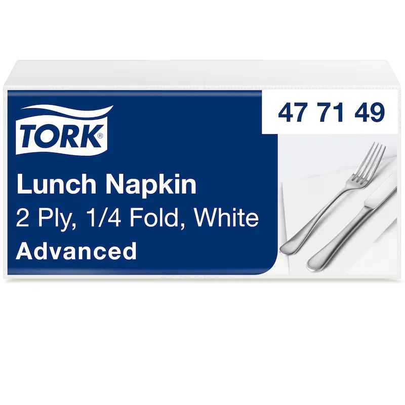 [TO477149] Tork Advanced Lunch szalvéta, 2 réteg, 33x33 cm, 10csom./karton, fehér