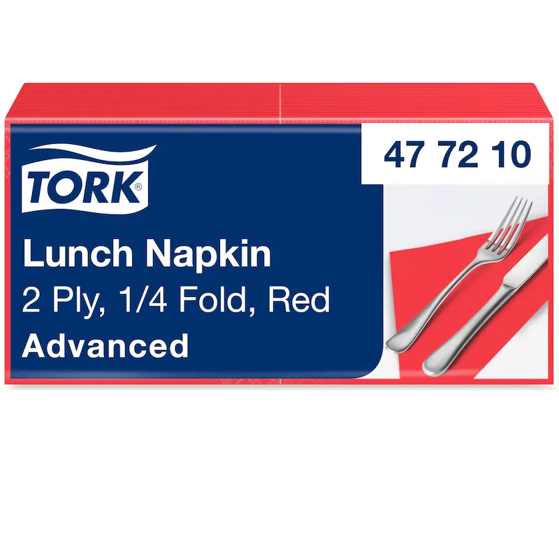 [TO477210] Tork Advanced Lunch szalvéta, 2 réteg, piros 32,6x33 cm