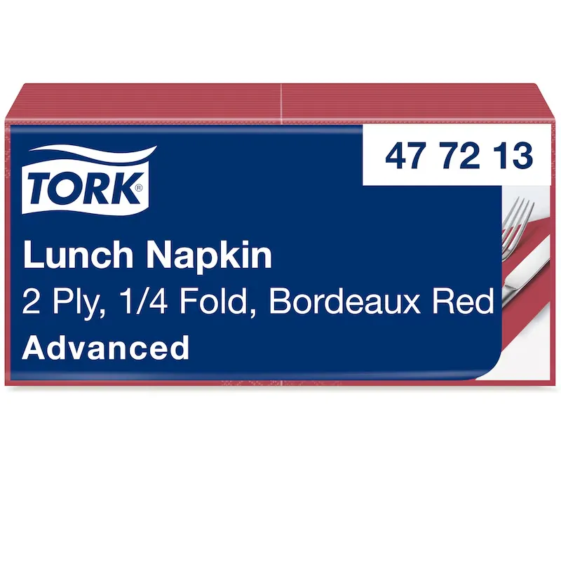 [TO477213] Tork Advanced Lunch szalvéta, 2 réteg, bordó, 32,6x33 cm