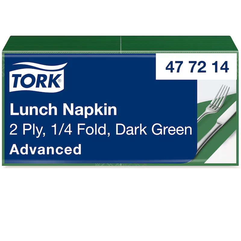 Tork Advanced Lunch szalvéta, 2 réteg, sötétzöld,  33x33 cm