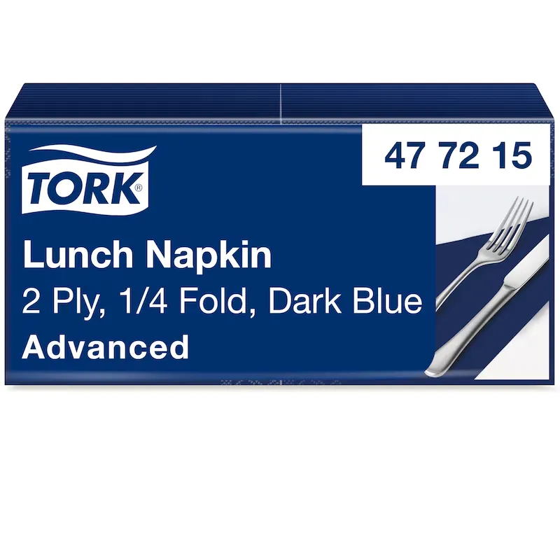 [TO477215] Tork szalvéta, 2r tissue, sötétkék, 33x33 cm, 1/4