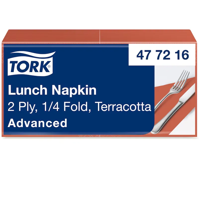 [TO477216] Tork szalvéta, 2r tissue, terrakotta, 33x33 cm, 1/