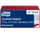Tork szalvéta, 2 réteg, tissue, bordó, 24x24 cm, 1/4 hajtott