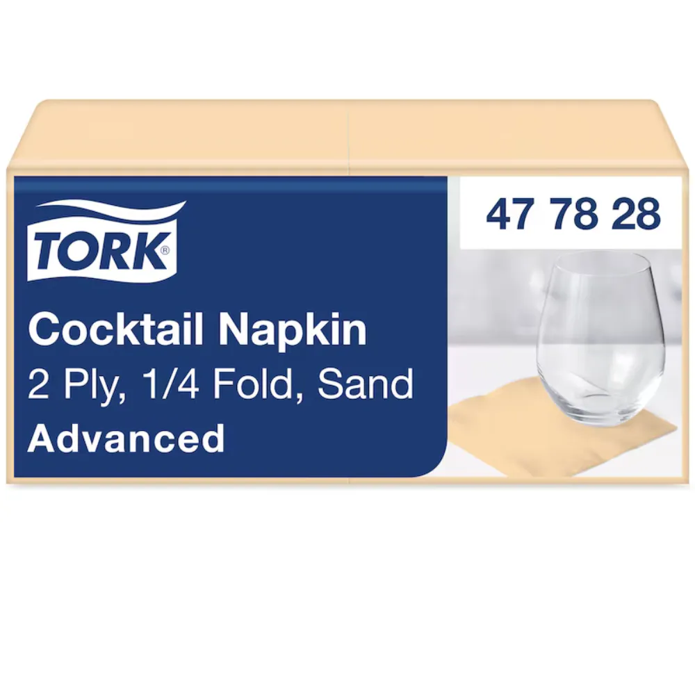 [TO477828] Tork szalvéta, 2r tissue, csontszínű, 24x24 cm,