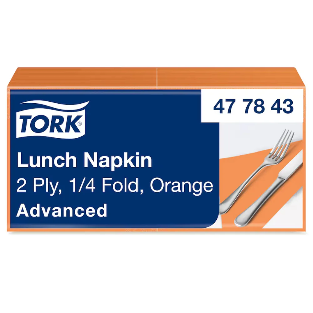 [TO477843] Tork szalvéta, 2réteg, narancs, 33x33, 1/4, 10x200db