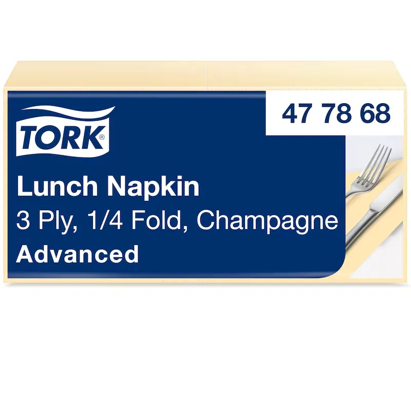 [TO477868] Tork Advanced Lunch szalvéta, 3 réteg, pezsgőszínű, 33x33 cm