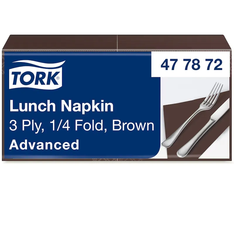 [TO477872] Tork Advanced Lunch szalvéta, 2 réteg, barna, 33x33 cm