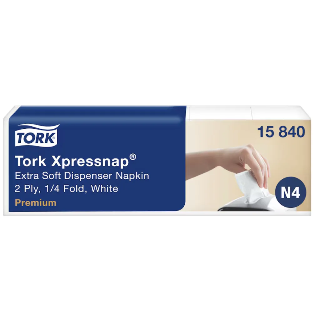 [TO15840] Tork Xpressnap Extra Soft adagolós szalvéta, fehér, 2 réteg, 21,6x33 cm