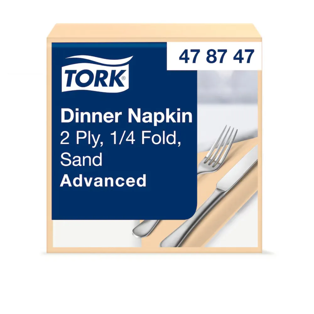 [TO478747] Tork Dinner szalvéta, 2 réteg, 39×39cm, 12×150db, csontszínű