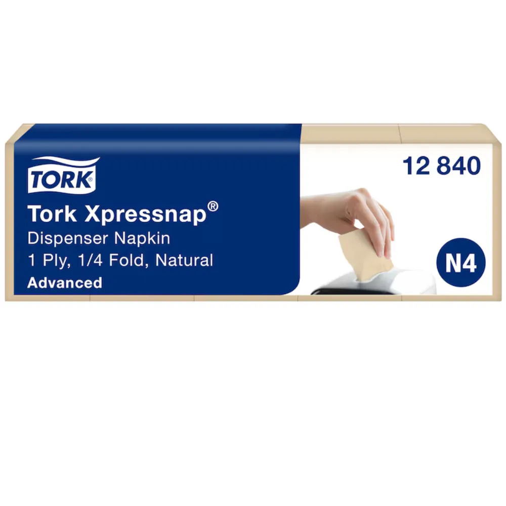 [TO12840] Tork Xpressnap natúr adagolós szalvéta, N4 21,6x33 cm, 8x