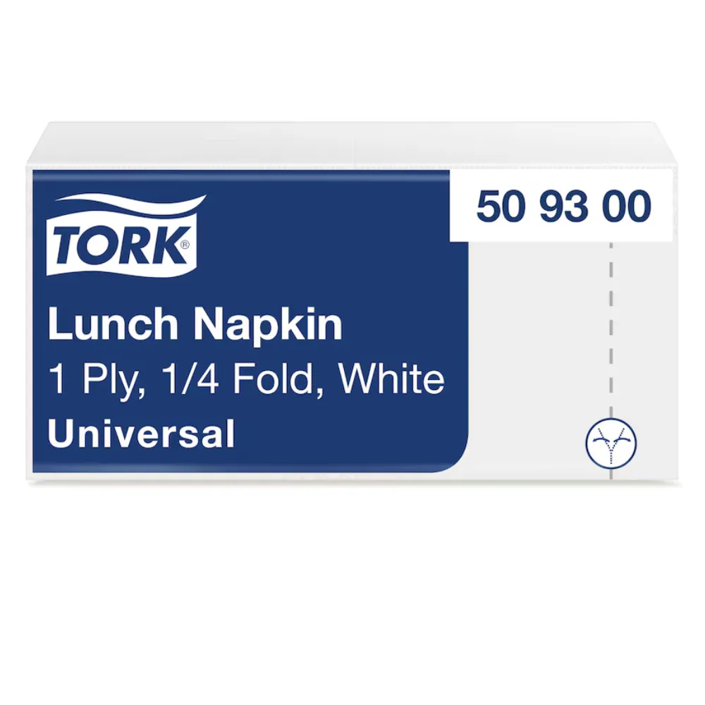 [TO509300] Tork szalvéta, 1réteg, fehér, 33x33 cm, 8x5x100 db/karton