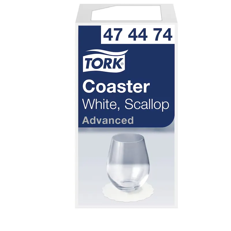 [TO474474] Tork fehér, hullámos, kerek poháralátét