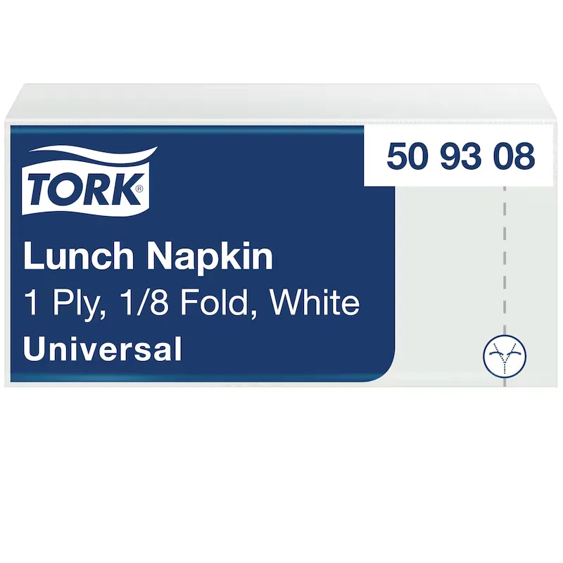Tork Universal Lunch szalvéta, 1 réteg, fehér, 32,5 × 32,5 cm