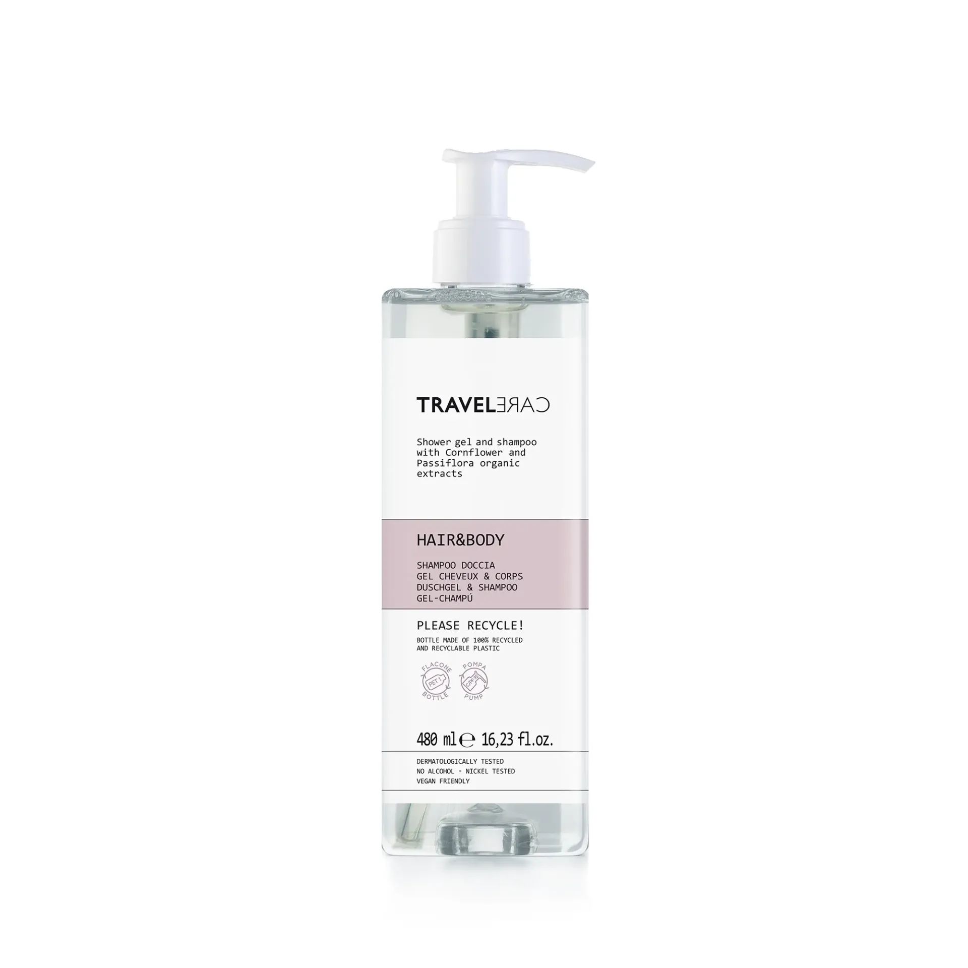 [HGFLP500MTR3] Travel Care, sampon és tusfürdő, utántölthető, 480 ml