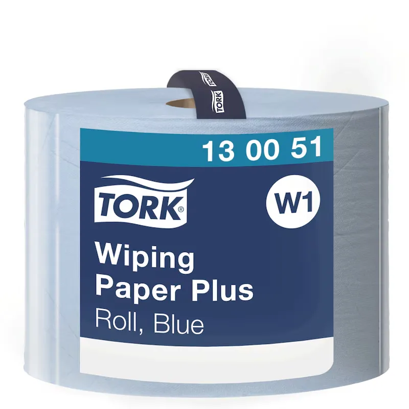 [TO130051] Tork törlőpapír plusz, kék, W1, 2 réteg, 510 m hosszú, 24x34 cm, 1x1500