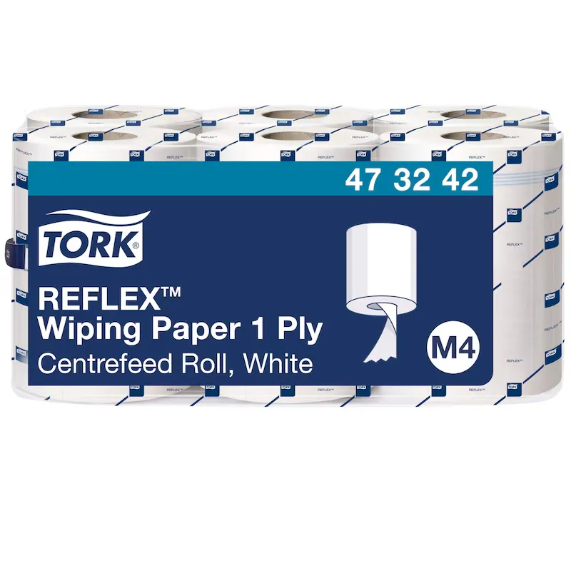 [TO473242] Tork Reflex törlőpapír, fehér, M4 1 réteg, 300m hosszú, 19,8 cm széles