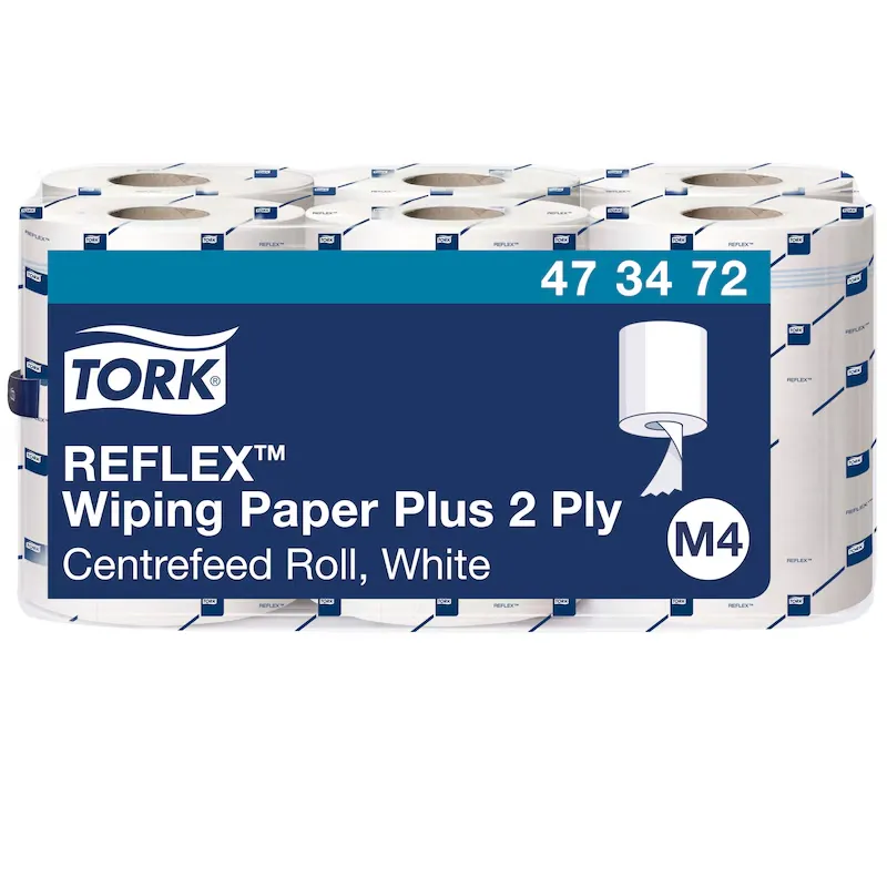 [TO473472] Tork Reflex törlőpapír plusz, fehér, M4, 2 réteg, 151 m hosszú, 6x450 lap/karton