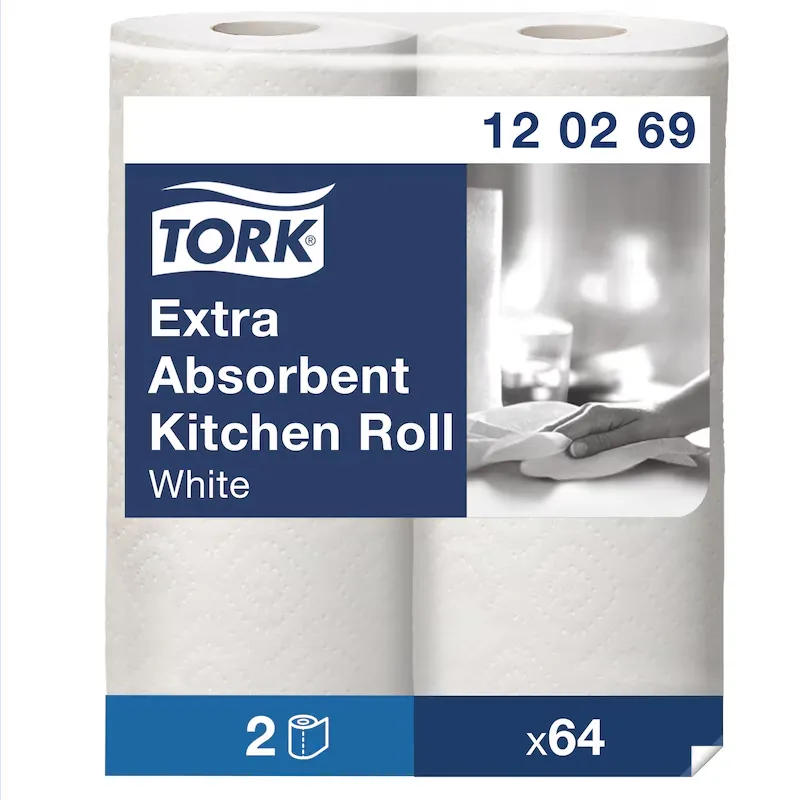 Tork extra nedvszívó konyhai tekercses papírtörlő, fehér, 2 réteg, 15.23 méter, 2db/karton