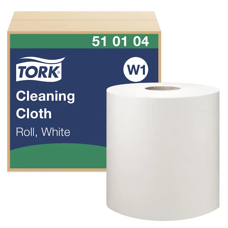 [TO510104] Tork tisztítókendő, óriás tekercs, fehér, W1,1 réteg, 380 m hosszú, 43x38 cm