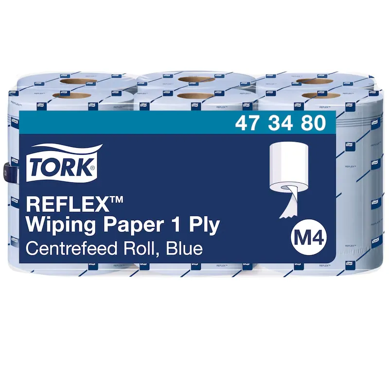 [TO473480] Tork Reflex törlőpapír, kék belsőmagos tekercs, M4 1 réteg 269,7 m hosszú, 6x805 lap/ karton