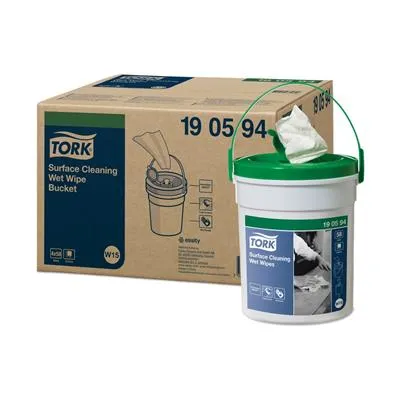 Tork felülettisztító nedves kendő hordozható vödörben, fehér, W15,16 m hosszú, 27x27 cm, 4x58