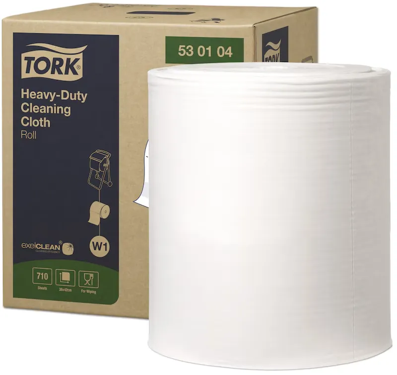 [TO530104] Tork nagy teljesítményű tisztítókendő, fehér, W1 1 réteg, 270 m hosszú, 43x38 cm