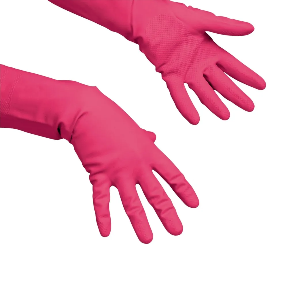 [VI100154] Vileda Multipurpose kesztyű, latex, bélelt, piros, L-es méret