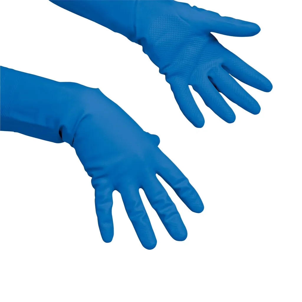 [VI100157] Vileda Multipurpose kesztyű, latex, bélelt, kék, L-es méret