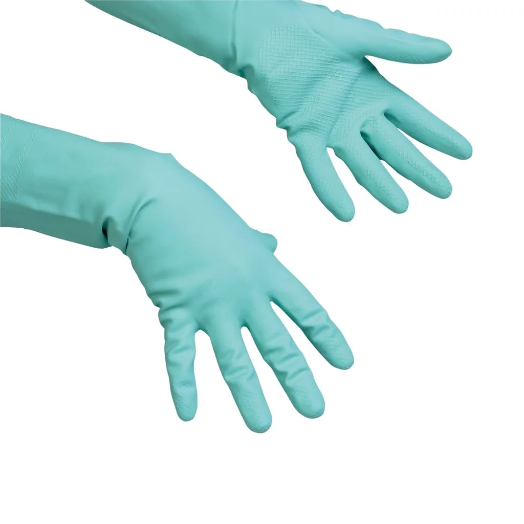 [VI100159] Vileda Multipurpose kesztyű, latex, bélelt, zöld, M-es méret