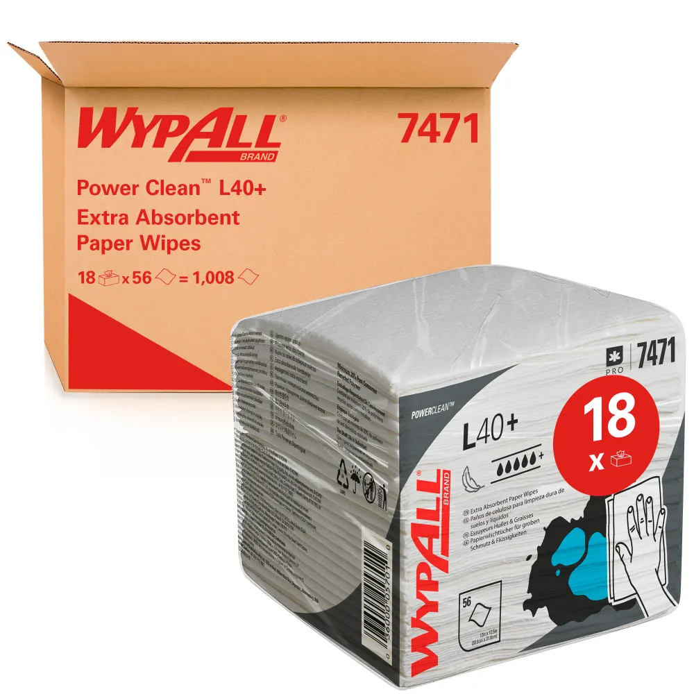 [KC7471] Kimberly Clark ipari törlő, WYPALL, L40, fehér, hajtogatott
