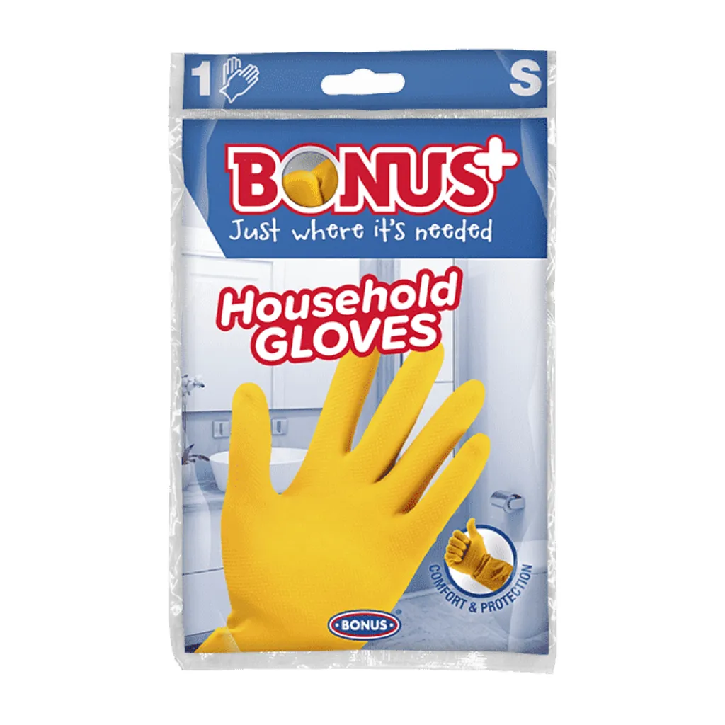 Bonus B378 kesztyű, latex, sárga, S