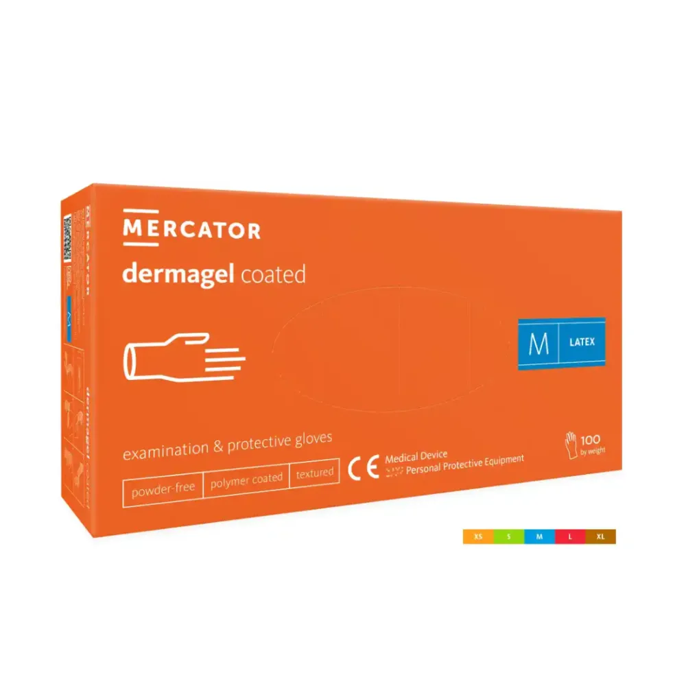 Mercator púderm. latex kesztyű, krémszínű, M