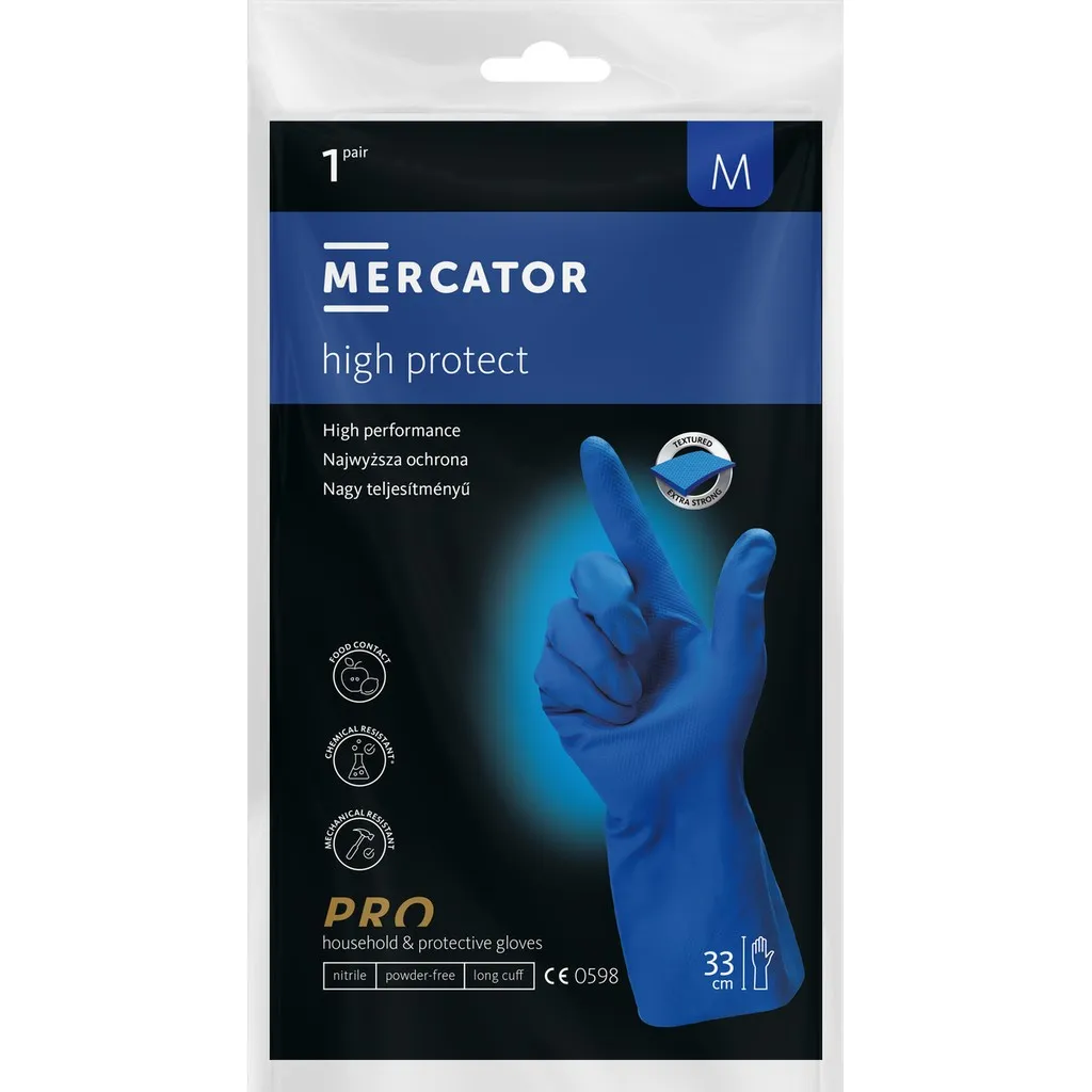 Mercator high protect nitril, tartós kesztyű, kék, M
