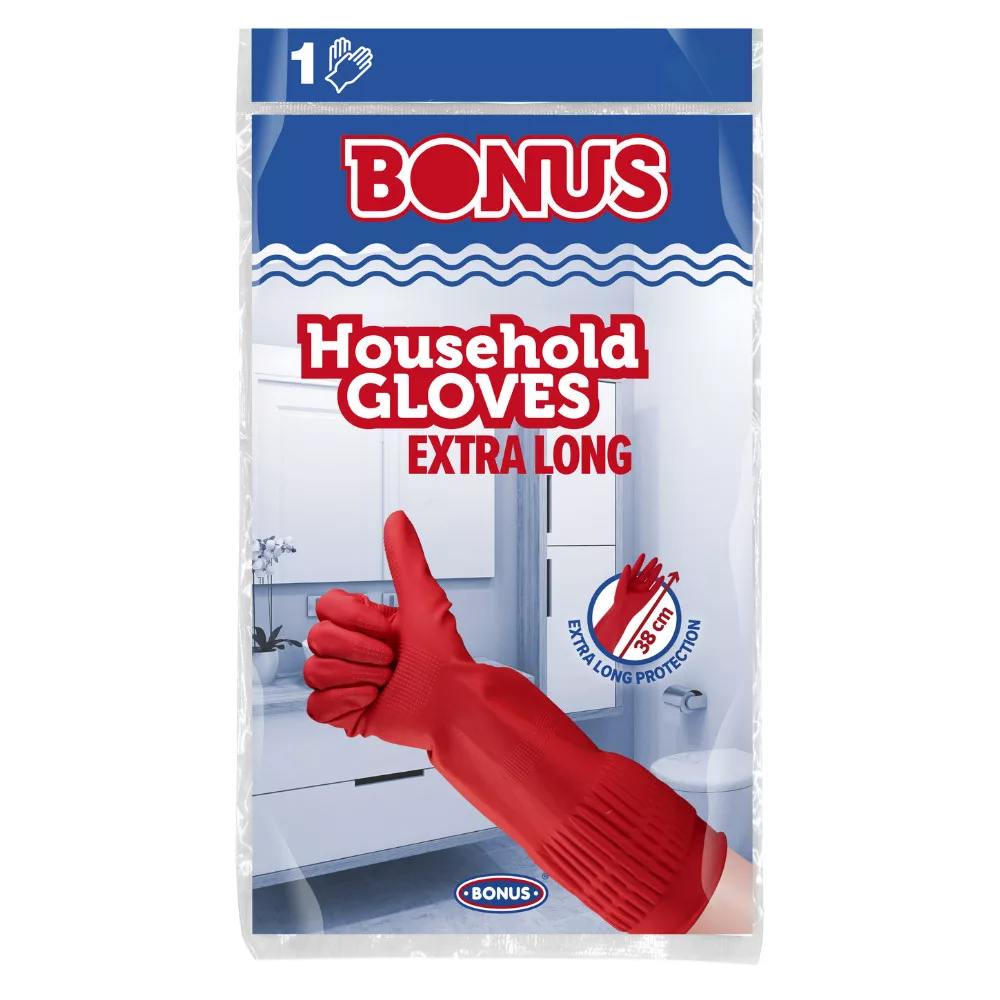[BOB067] Bonus Extra hosszú kesztyű, latex, piros, L